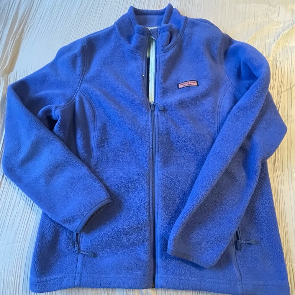 Vineyard Vines blue fleece long sleeve jacket size large